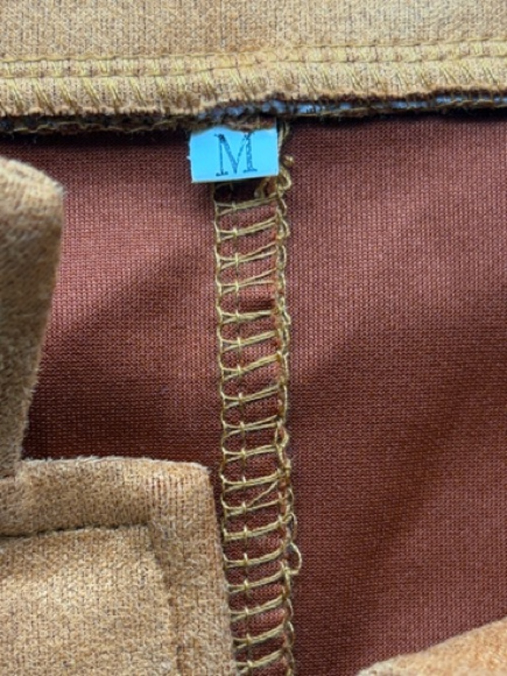 Brown orange Rust-Brown Double-Breasted Pea Coat - Picture 2 of 8